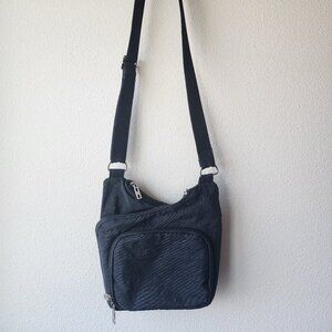 Women's Bueno Black Crossbody Purse Shoulder Bag Adjustable Strap 4 Compartments